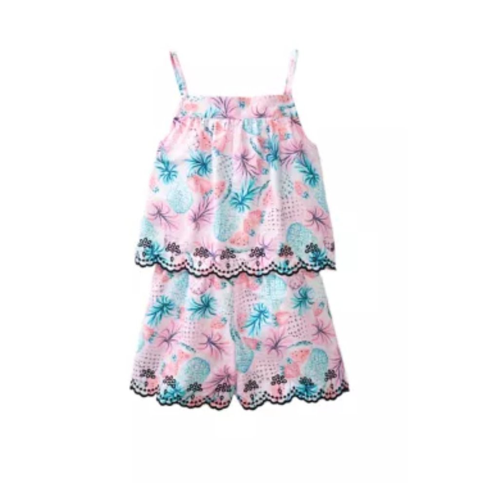 Crown & Ivy™ Girls 7-16 Eyelet Romper